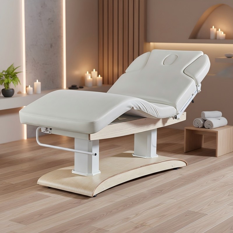 Health Wellness Spa - Maßgefertigte Massageliege mit Holzmaserung Elektrischer Spa-Wellness-Tisch
